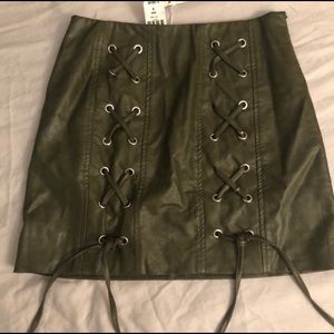 LF Leather Lace Up Skirt